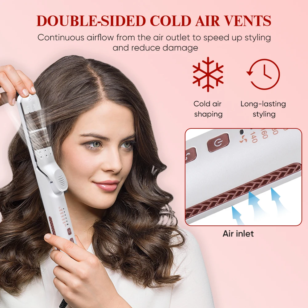 2in1 Cool Air Hair Styler Straightening And Curling Iron With Airflow