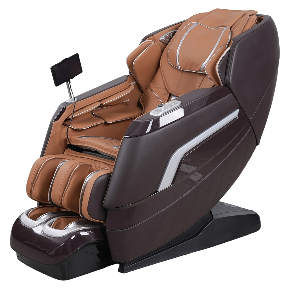 product shiatsu 4d sl track massage chair zero gravity therapy foot roller touch recliner electric full body massage chair with heat-1