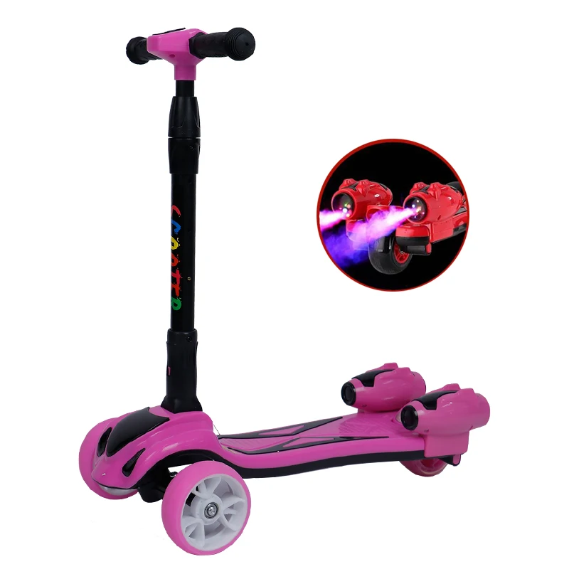 2024 Новый игрушечный спрей складной искусственный свет детский скутер 3 Колеса детский скутер для детей Детские самокаты для рождественского подарка