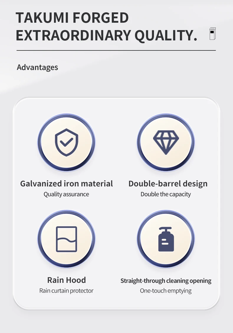 Black Galvanized Steel Sidewalk Ashtray Fireproof Ashtray for Smoking Area Two Trash Bin Smoking Column Accept Fixed on