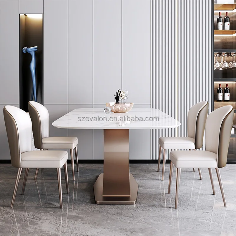 Modern Dining Table With Marble Top Dining Tables Luxury Dining Table ...