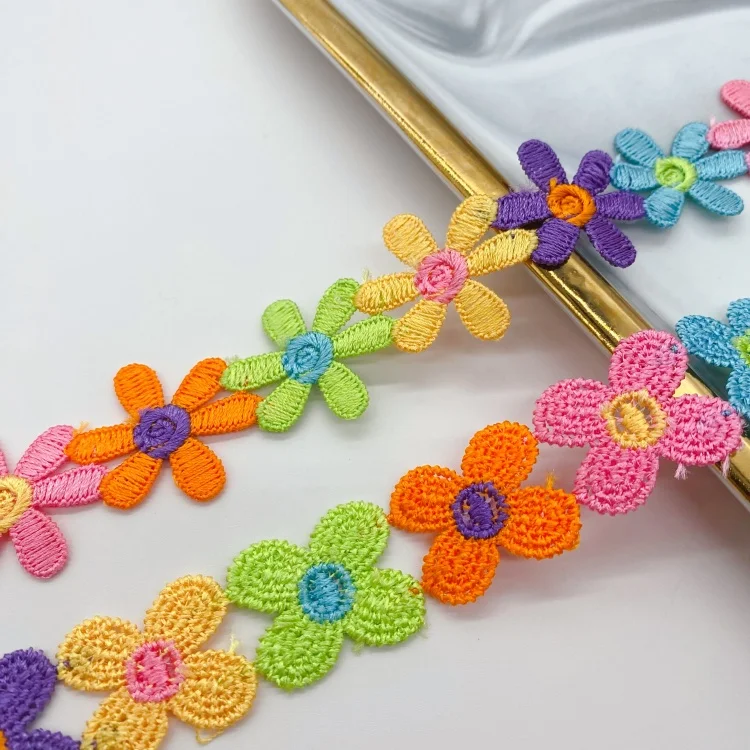 Color bar Code Lace Fruit Multicolor butterfly Embroidery Hand-made Love Polyester Off-the-shelf Lace Accessories