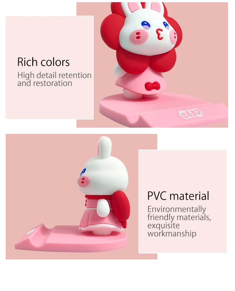 product customized pvc cartoon mobile phone holder professional plastic doll gift pendant metal car accessories design drawings samples937-61