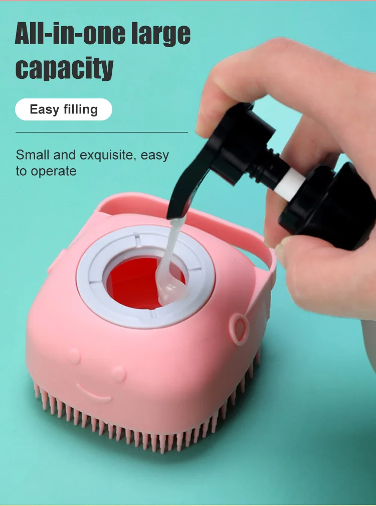 Grooming Cleaning Washing Dog Brush Pet Bathing Tool Dog Silicone Pet Bath Massage Brush Shampoo