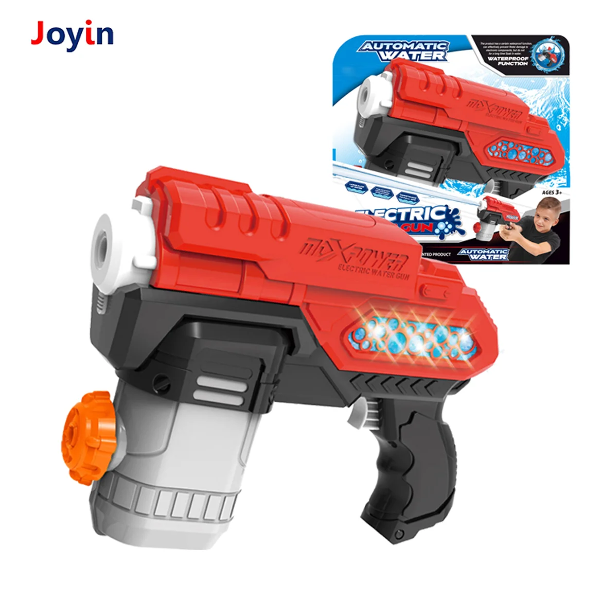 300ml LED Light up Electric Space Blaster Water Gun Toy for Kids Outdoor Pool Backyard Beach Party Galaxy Adventure Play