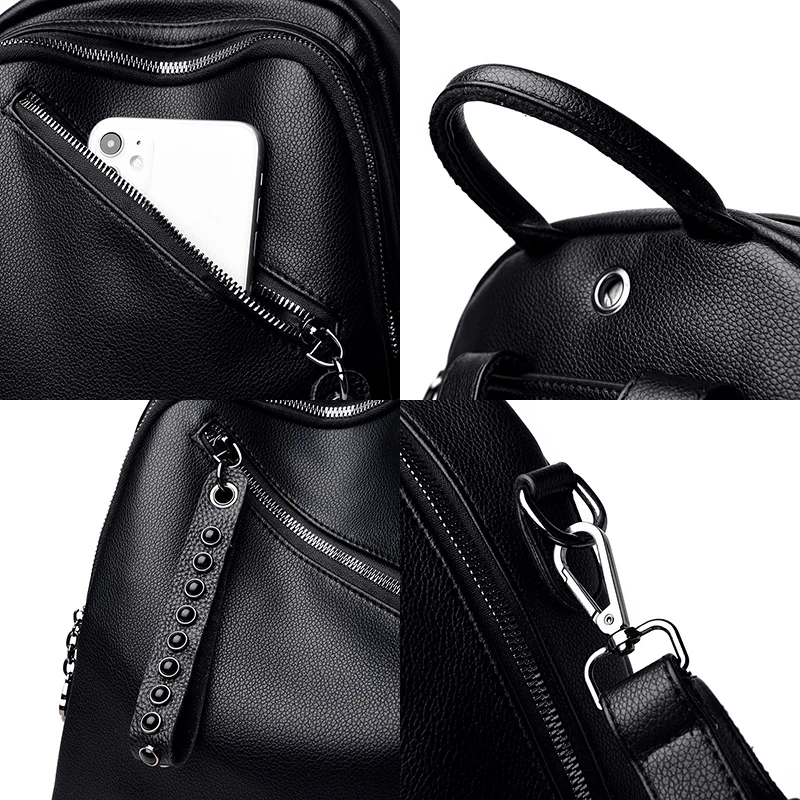 Elegant Designer Female Backpack High Quality Vintage Leather