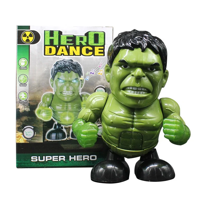 Battery Operated Toys Dancing Robot Hero Superhero Action Figure Electronic Toy Dancing Hero with Light and Music