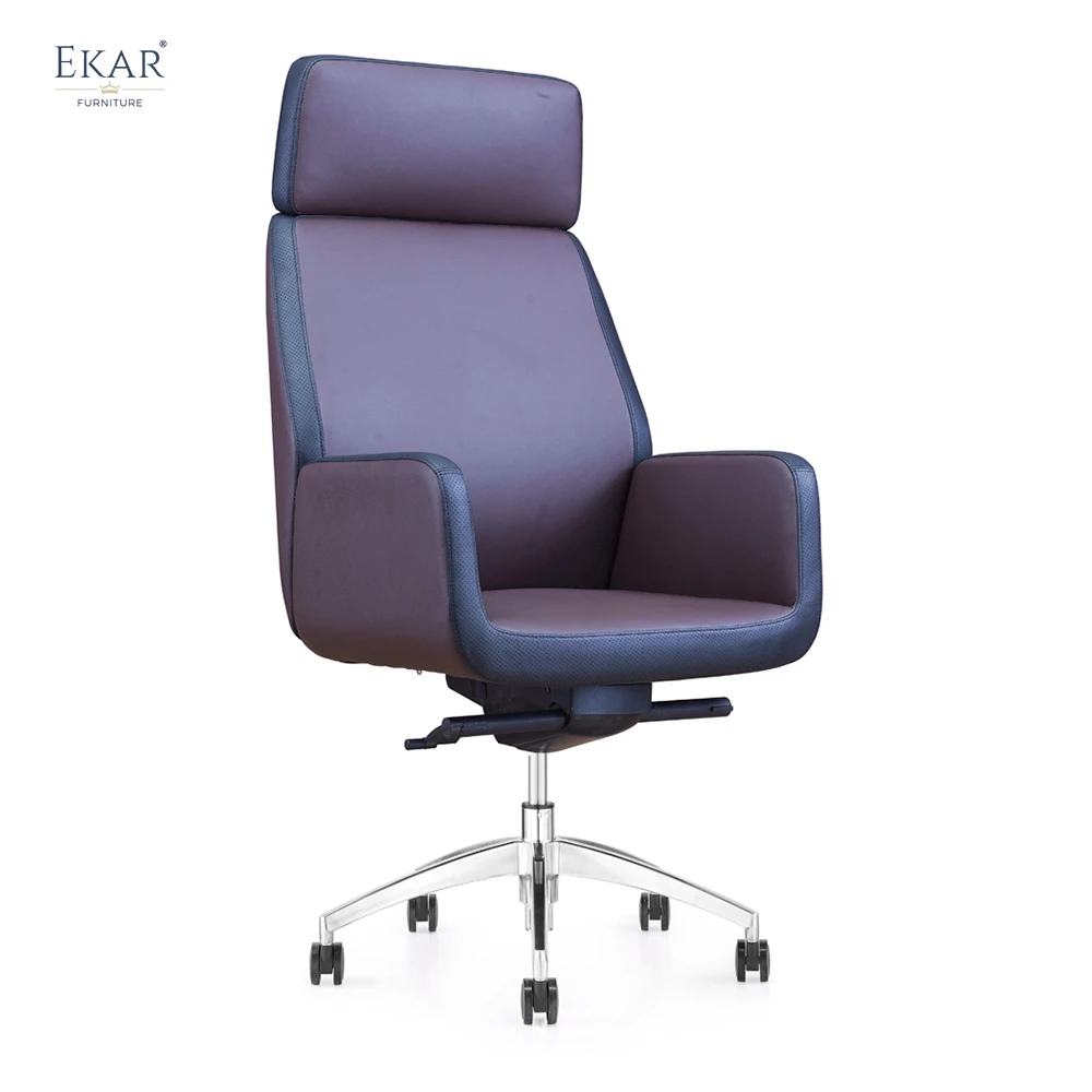 Elegant Top-Grain Leather Office Chair with Sturdy Steel Frame supplier