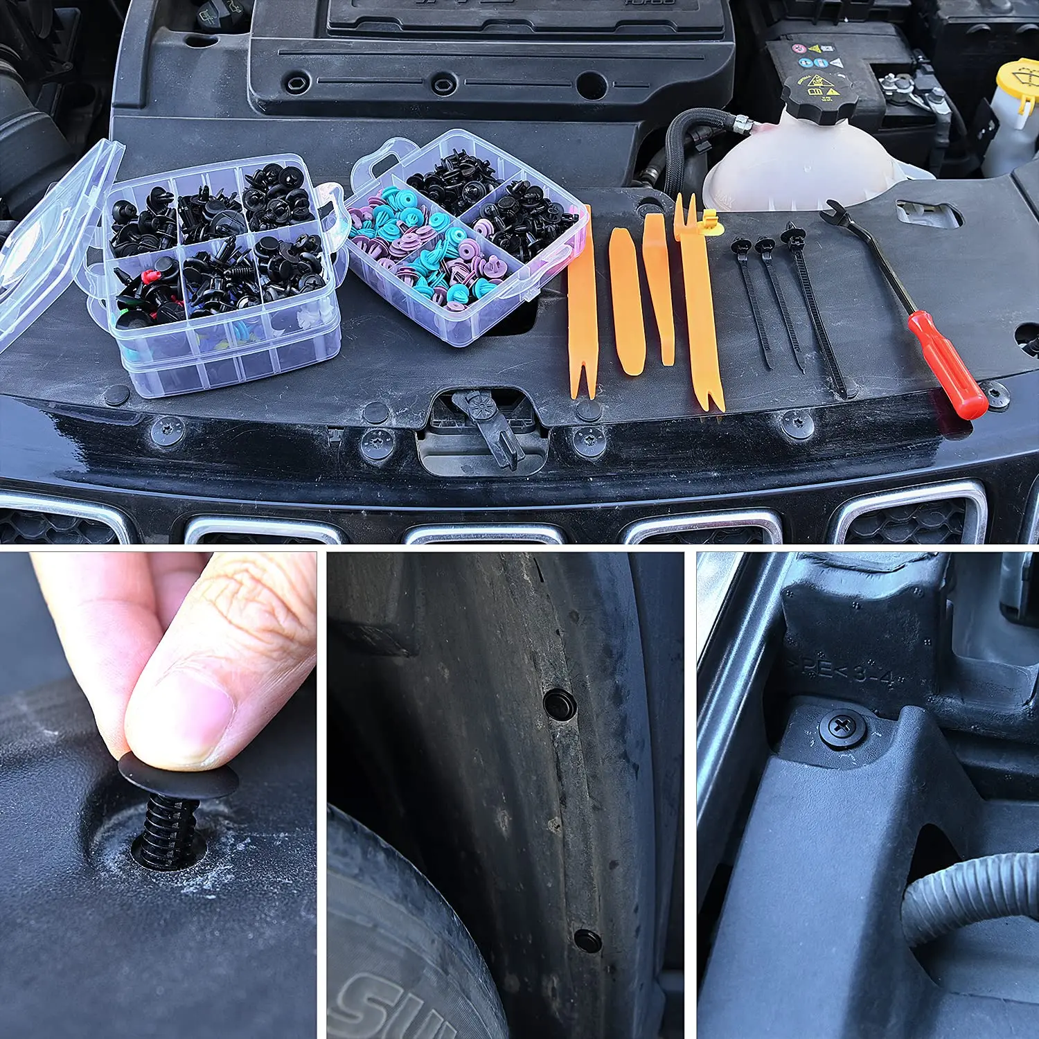 625-Piece Universal Car Clip & Fastener Assortment Kit - Plastic Retainers For GM, Toyota, Honda