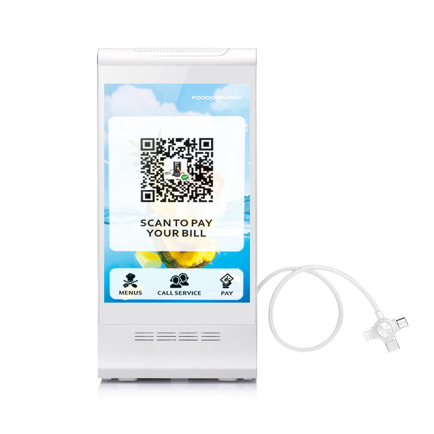 FYD-868 Plus X электронные продукты 2024 WeAds CMS Настольный рекламный дисплей ресторанная система вызова Таблица меню