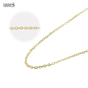 9K, 14K, 18K Real Gold Cable Chains Necklace Yellow Gold Rose Gold White Gold Solid Gold Link Chain
