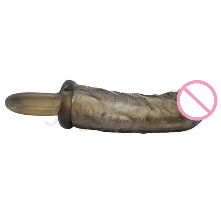 JoyPark Factory Price Delay Penis Extension Sleeve Reusable Soft Silicone Dildo Sleeves Sexy Condoms for Man