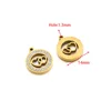 Strass cuore cavo rotondo da 14 mm 1,3 foro singolo 15 oro