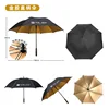 30-inch 8-ribbed all-fiber gold-coated straight handle umbrella