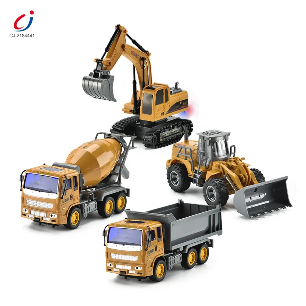 5CH Remote Control Excavator Inertia Friction Construction Truck Series Toys Set Rc Engineering Vehicles for Kids