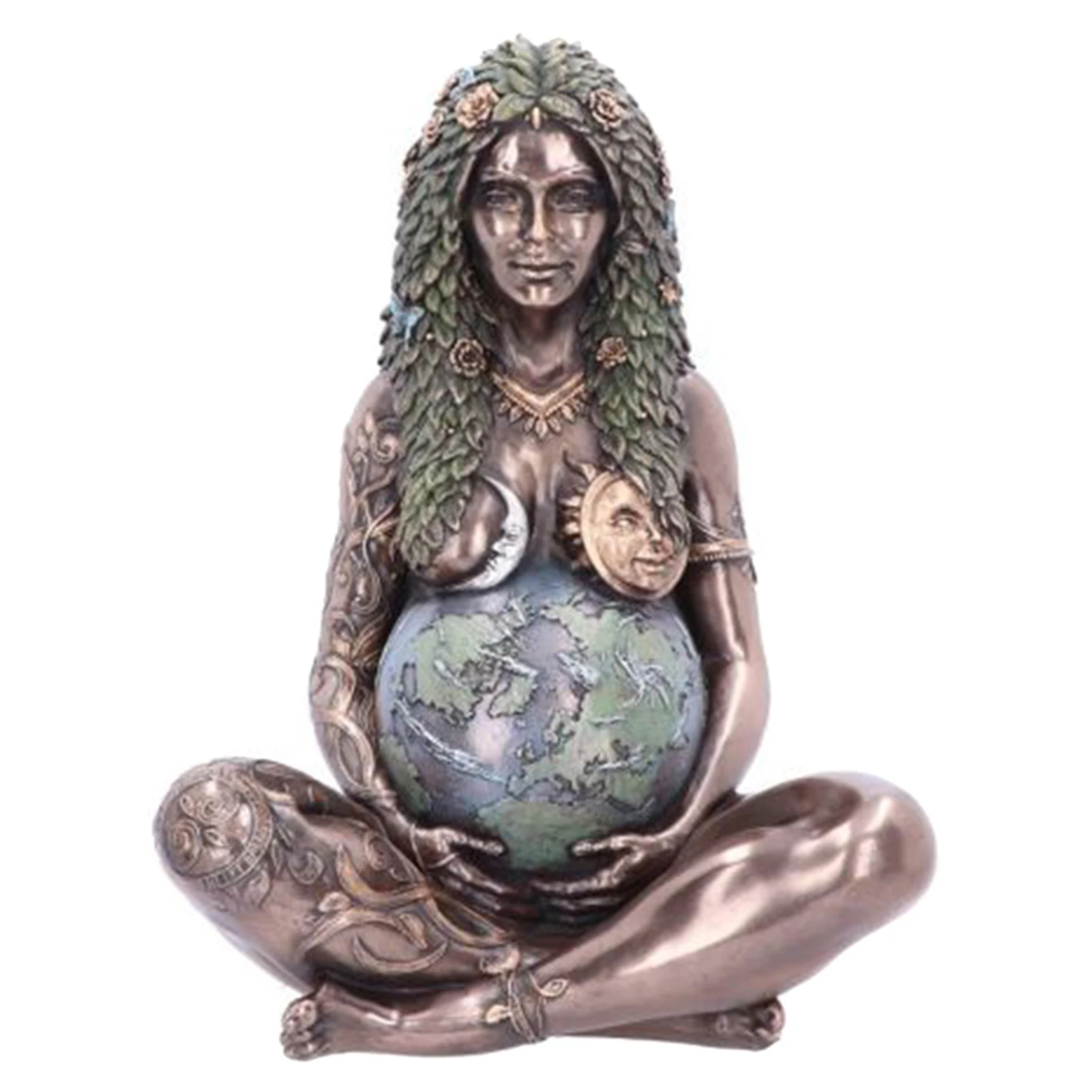Mother Earth Goddess Statue Polyresin Figurine Mother Earth Statue 15CM Outdoor Decor Ornament Home Garden Decorative Polyresin Figurine Art Statue Yagerod Millennial Gaia Statue 