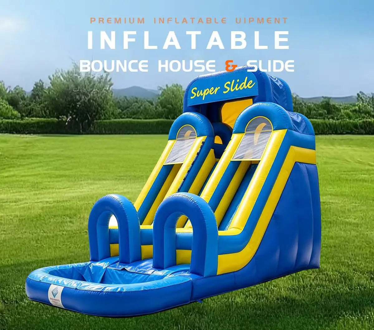 Pink PVC Large Commercial Grade Bulk Inflatable Water Slide with Pool ...