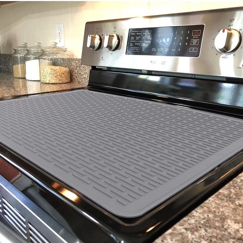 AOOTOOSPORT Extra Large Silicone Stove Top Cover - 28x20 Inch Mat For Electric Stove, Dish Drying, Counter Protection (Grey) 9 thumbnail image