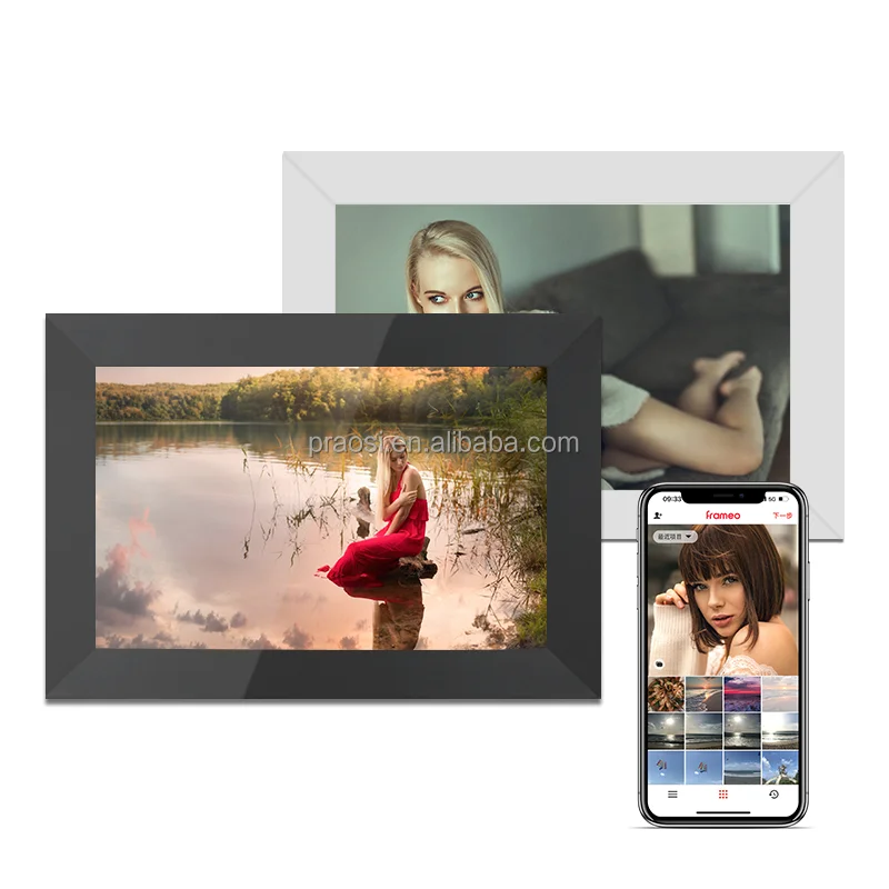 PROS 10 Inch Smart WiFi Cloud Digital Photo Frame IPS Full HD Display Touchscreen 16GB Storage Electronic Photo Video Frame