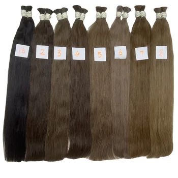 Hair Bulk Straight Virgin brazilian Hair extensions 15A Grade Cabelo Humano Atacado extensions de cabello