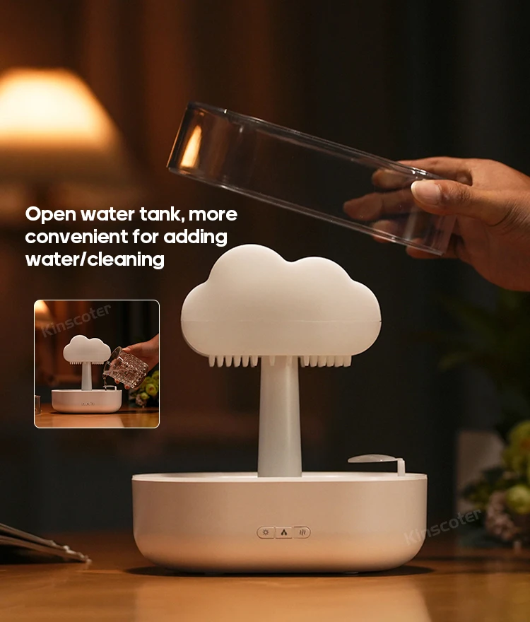 7 Color Lights Rain Cloud Humidifier & Essential Oil Diffuser for Home ...