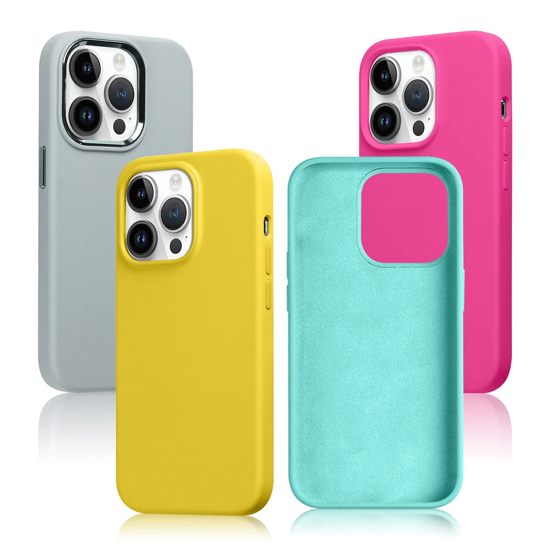 Custom Logo Engraved Plain Design Liquid Silicone Phone Case for iPhone 16 15 14 13 Pro-Original Mobile Phone Cases