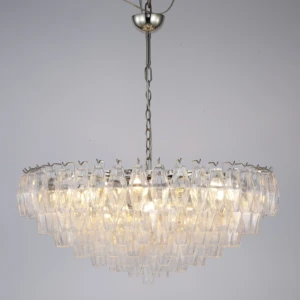 ECOJAS High Quality Transparent Handmade Glass Chandelier for Hotel Villa Wedding Hotel Decor Lighting