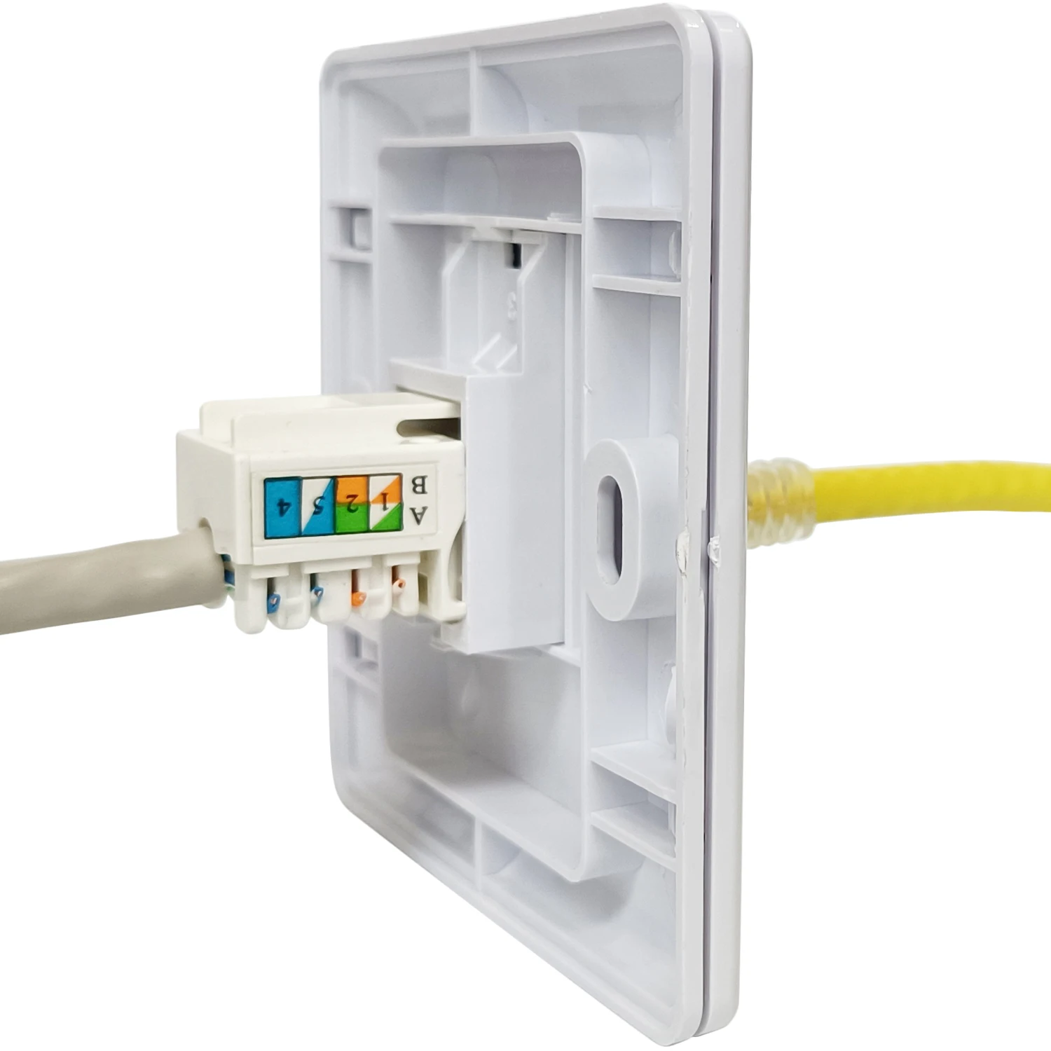 Plaque Murale Ethernet 6 Ports Cat6 – ABS Robuste – Installation Facile – Pour Réseau Maison & Bureau (Femelle-Femelle)