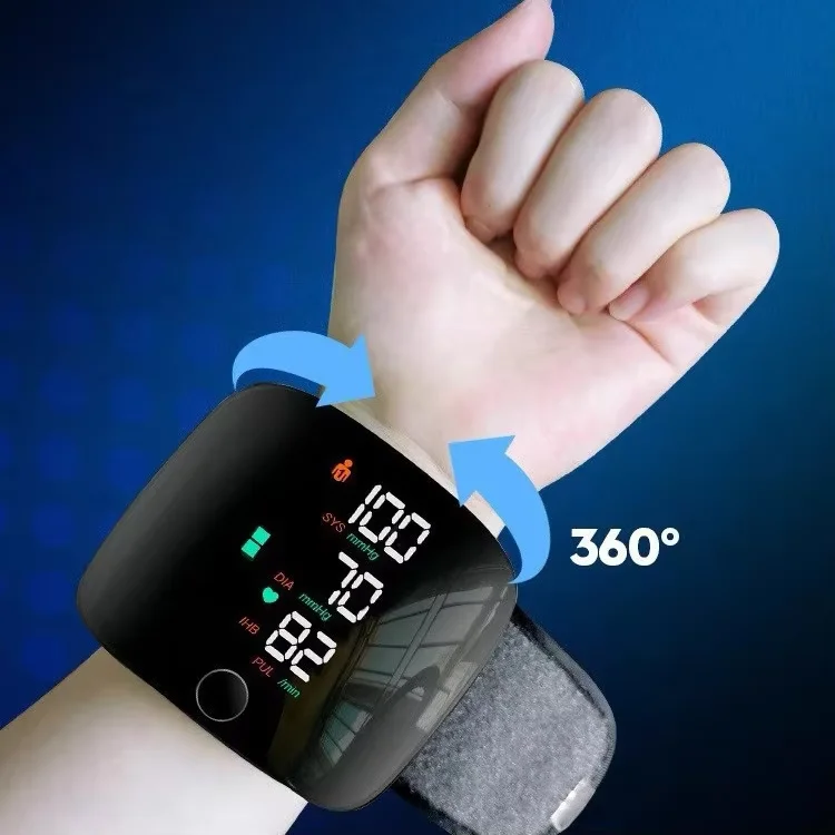 Automatic Electric Wrist Blood Pressure Monitor with Touchscreen LED Display Accurate Memory Function for Home Use