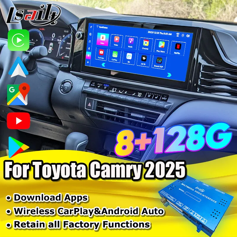 Lsailt Android 13 Multimedia Interface for Toyota Camry 2025 Crown RAV-4 Lexus RX NX ES ...OEM Retrofit Unit with YouTube