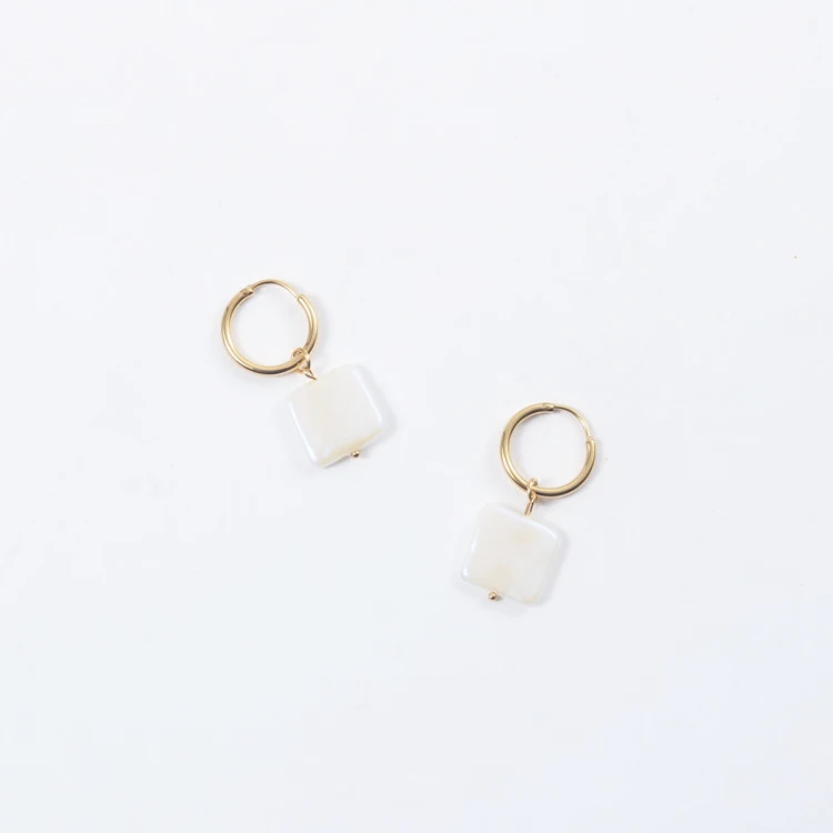 Wholesale 18k Gold Plated Freshwater Pearl Pendant Huggie Hoop Earrings ...