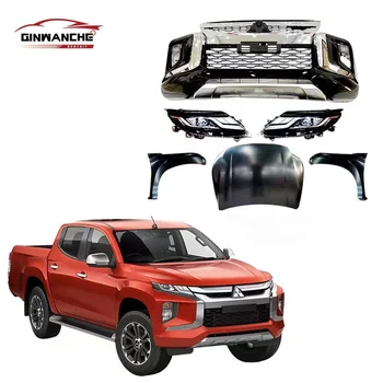 High quality Car bumpers for Mitsubishi Triton L200 2015-2019 Upgrade To 2021 Front rear bumper Headlights Taillights