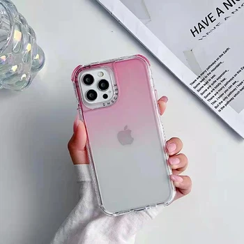Transparent Clear TPU+PC Gradient Bumper Case for iPhone 15 Pro Max Phone Cover for iPhone 14 13 12 11 Pro Max
