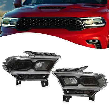 LED Front Headlight For 2021 2022 2023 Dodge Durango Front Headlamp Black Housing Color OE/OEM 68433779AF 68433778AF