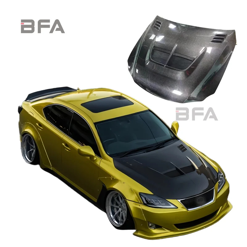 For 06 12 Lexus Is250 Is300 Is350 Upgraded Carbon Fiber Hood Cooling Hole Engine Cover Body Kit