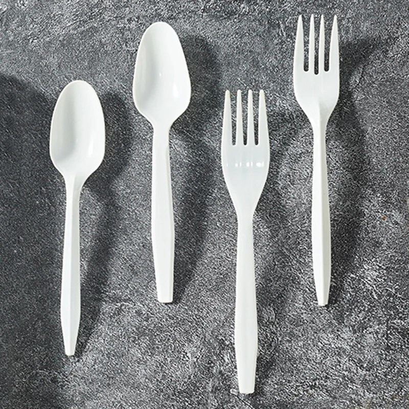 Wholesale White Restaurant Takeaway Teaspoons Cuchara Desechable Pp Disposable Plastic Spoon