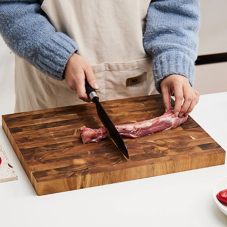 Custom Big Size Heavy Duty Professional Acacia Wood End Grain Cutting