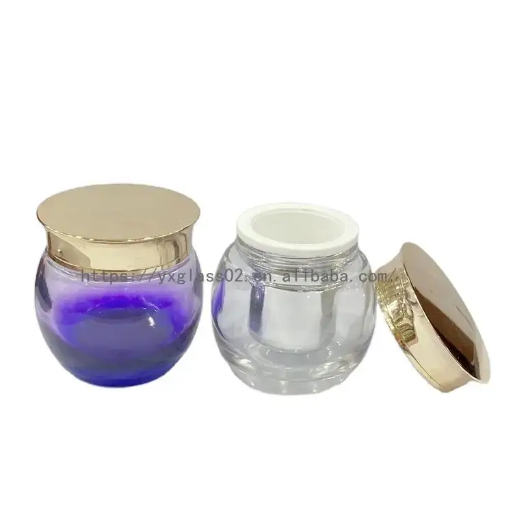 High Quality cream glass jar skincare cosmetic packaging container scrub glass jar120g supplier---fashion egg shape manufacture