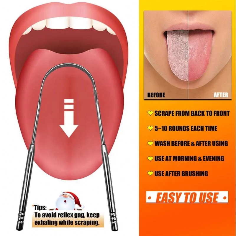 
wholesale 304 stainless steel U shape tongue cleaner tongue scraper 
