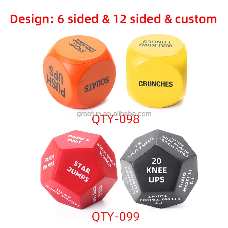 Custom Foam Exercise 6 Sided Dice Cube D6 Personalised Pu Foam Fitness