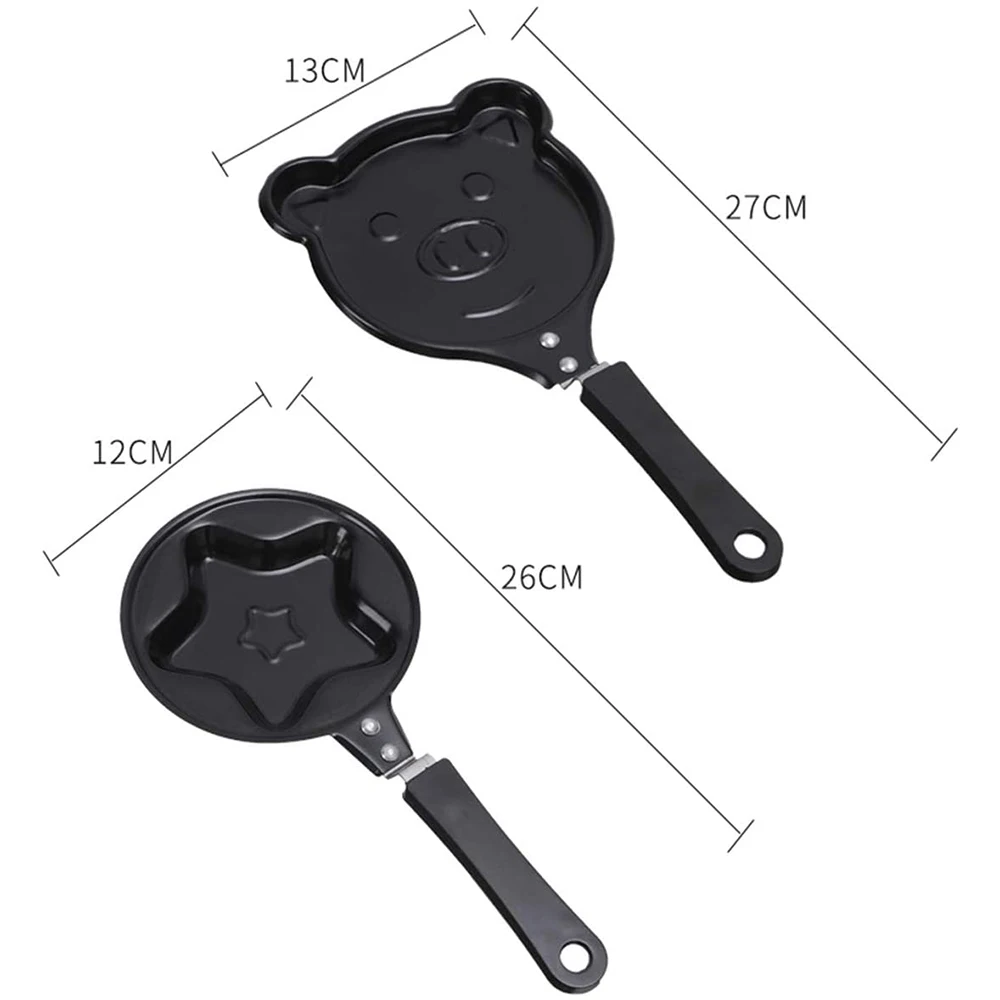 High Quality Nonstick Cute Pattern Egg Mini Deep Fry Pan Heart Bear Frog Shaped Personalized Customized Shape Egg Frying Pan
