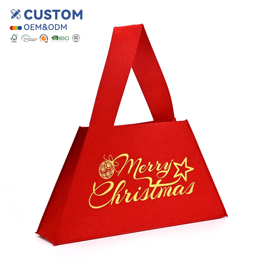 Wholesale Customized Large Capacity Casual Shopping Felt Bags Handles Ordinary Large Handbags for Advertising Daily Use