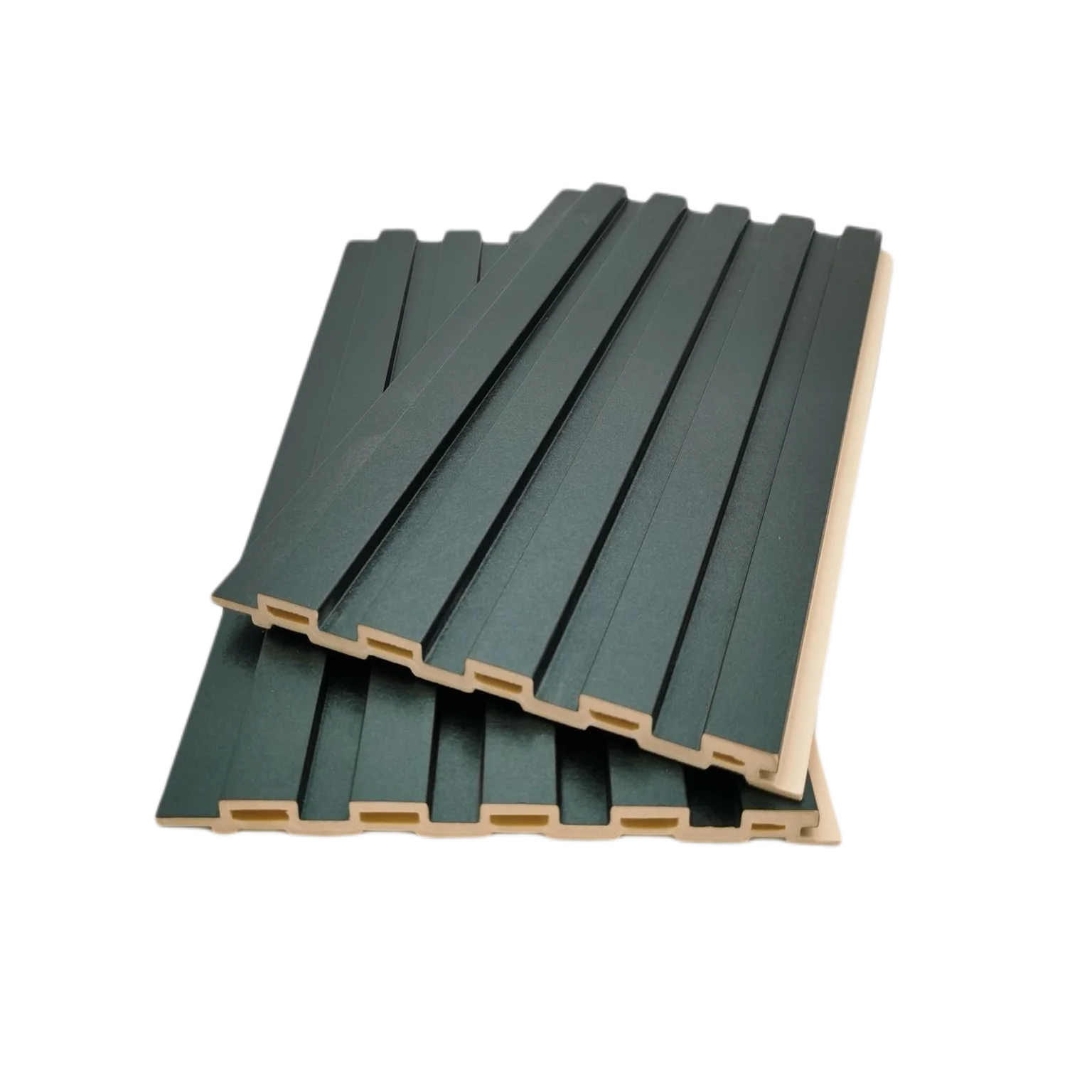 Modern Green Metal 305M WPC Color Panel Scanalato PVC Paneles De Decoracion Para Pared Interior Wall Ceiling for Living Room