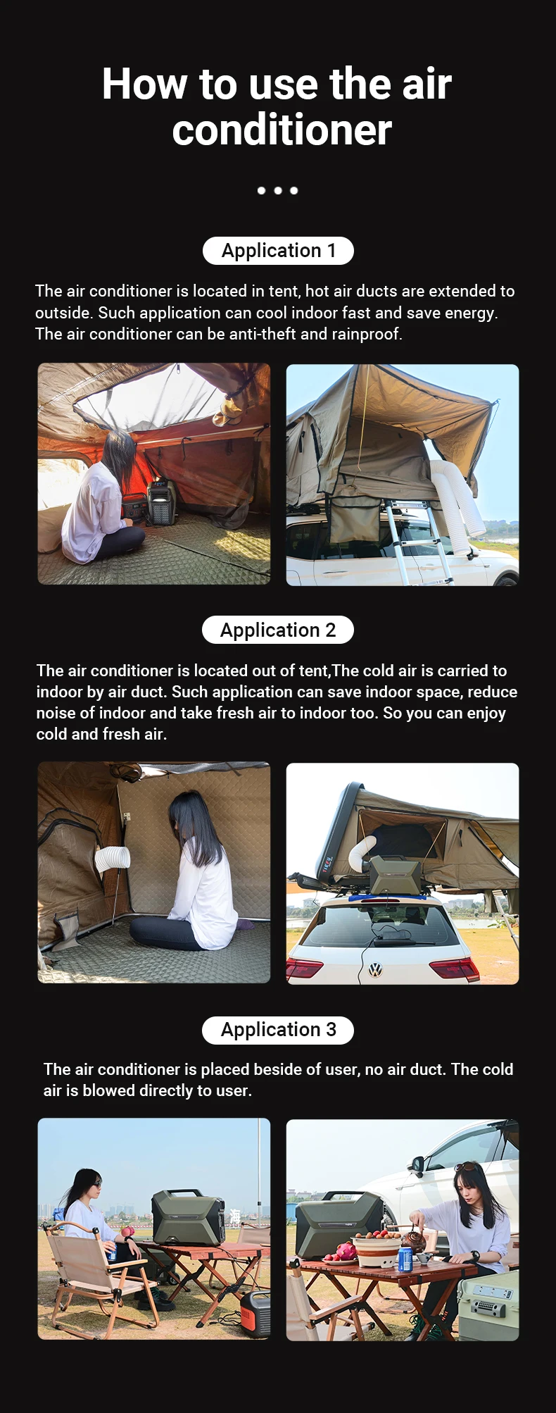 12 Volt Tent Air Conditioner Rooftop Compressor Air Conditioner For