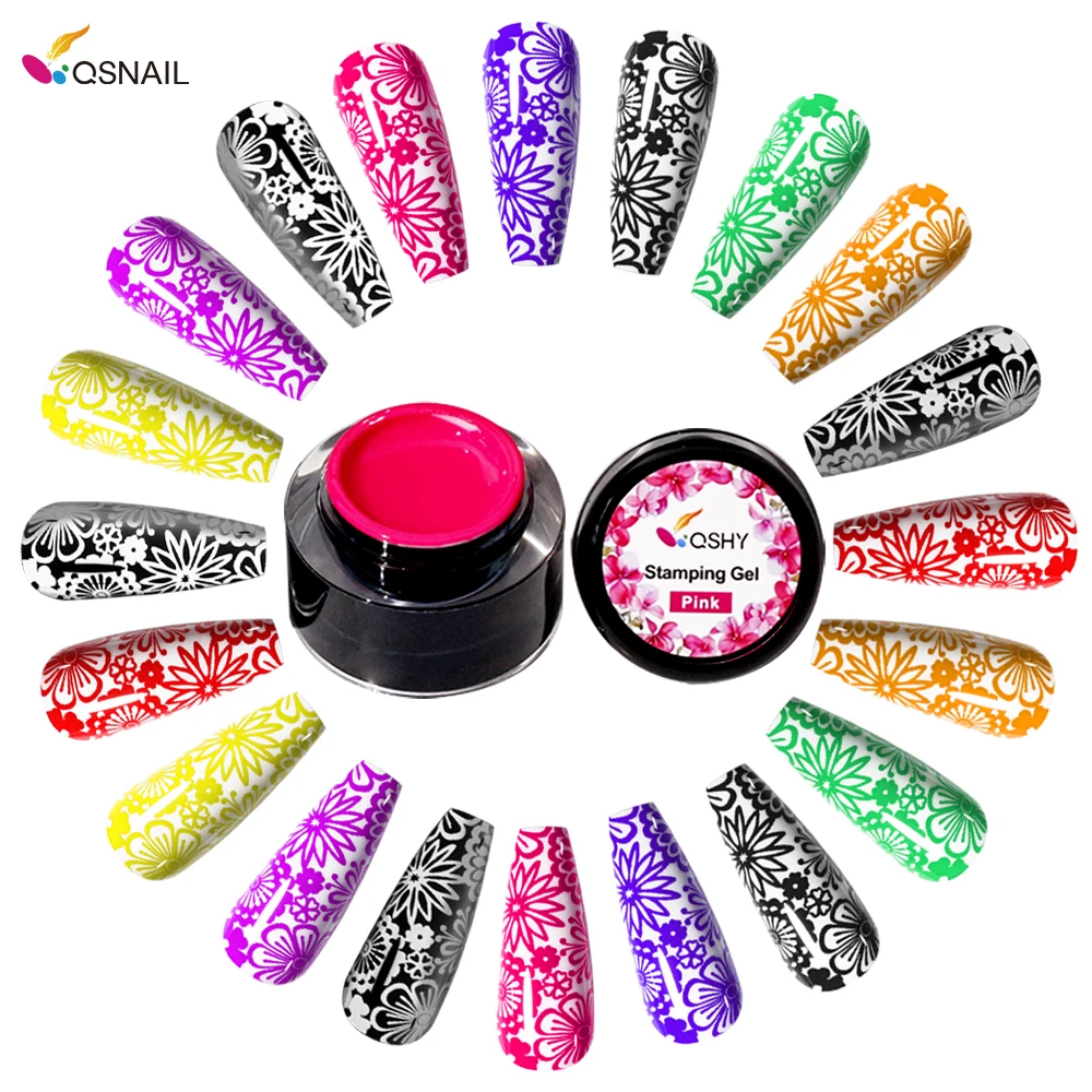 Private Label Multi-Color UV Nail Art Stamping Gel Crayon Option for Nail Painting Gel Paint