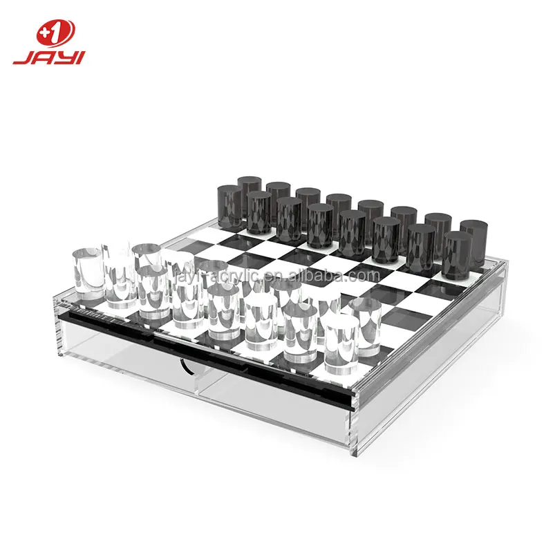 Custom 2 in 1 Lucite Board Games Acrylic Chess Tic Tac Toe Game Set