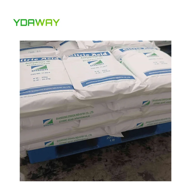 YDAWAY Food Additives Acidity Regulators Citric Acid Powder 25kg Citric Acid Food Grade Monohydrate Anhydrous