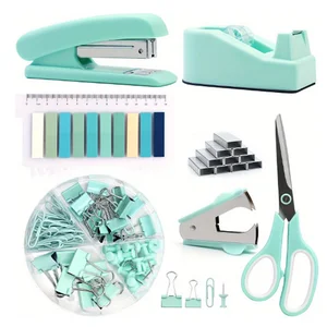Desktop Convenience Set with Manual Metal Stapler for Office & School Stationery