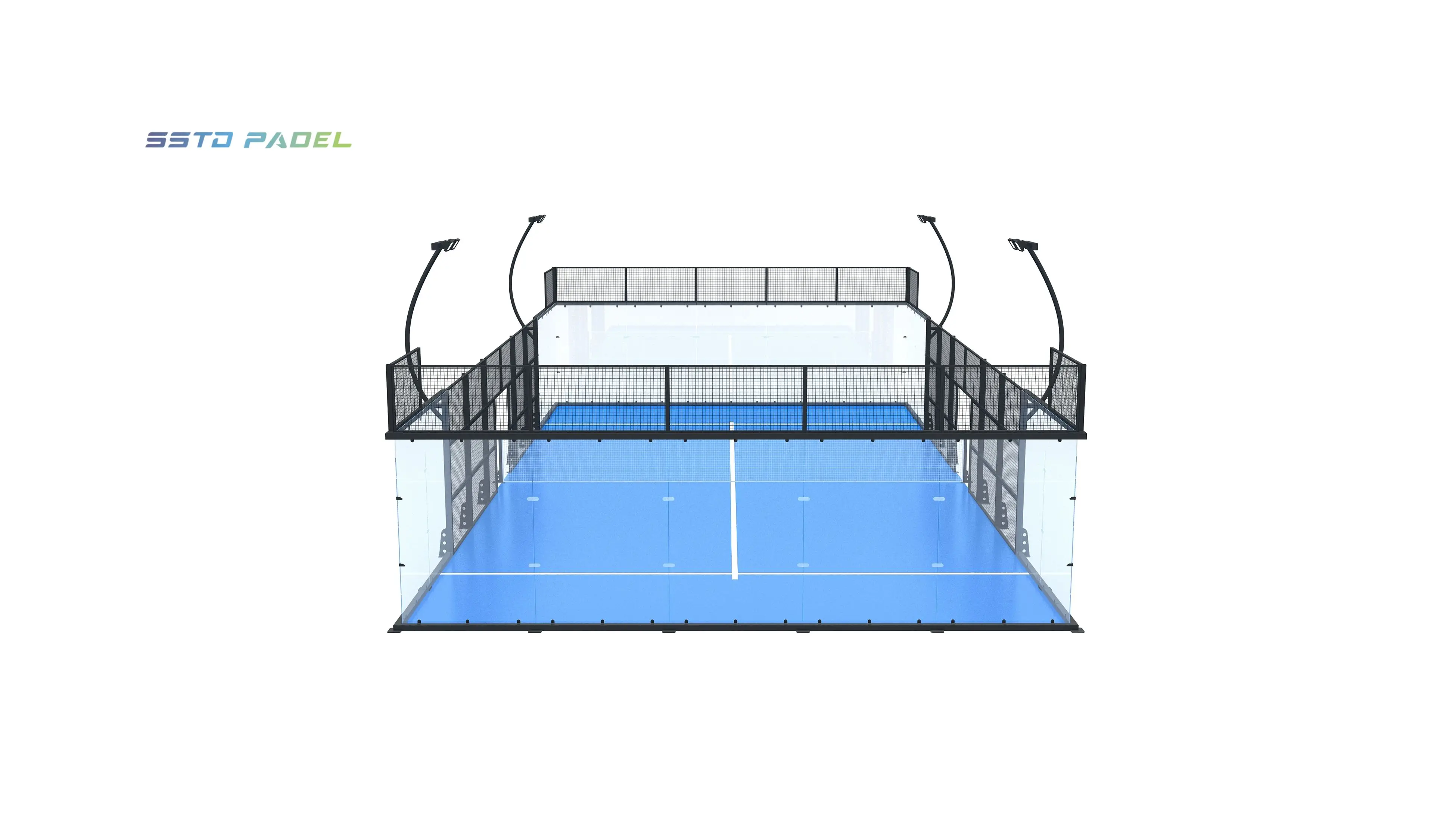 HIGH QUALITY Assembled safe sport equipment panoramic court padel tennis padel court 2024 Excellent Design Outdoor Paddle Courts details