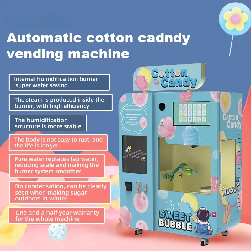 Cotton Candy Vending Machine With Sugar Full Automatic Electric Robot ...